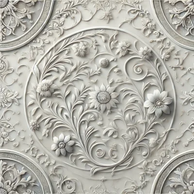 DALL·E 2025-03-02 15.25.58 - A seamless background pattern with delicate, intertwined floral and circular designs, perfectly symmetrical for tiling. The pattern should be extremel